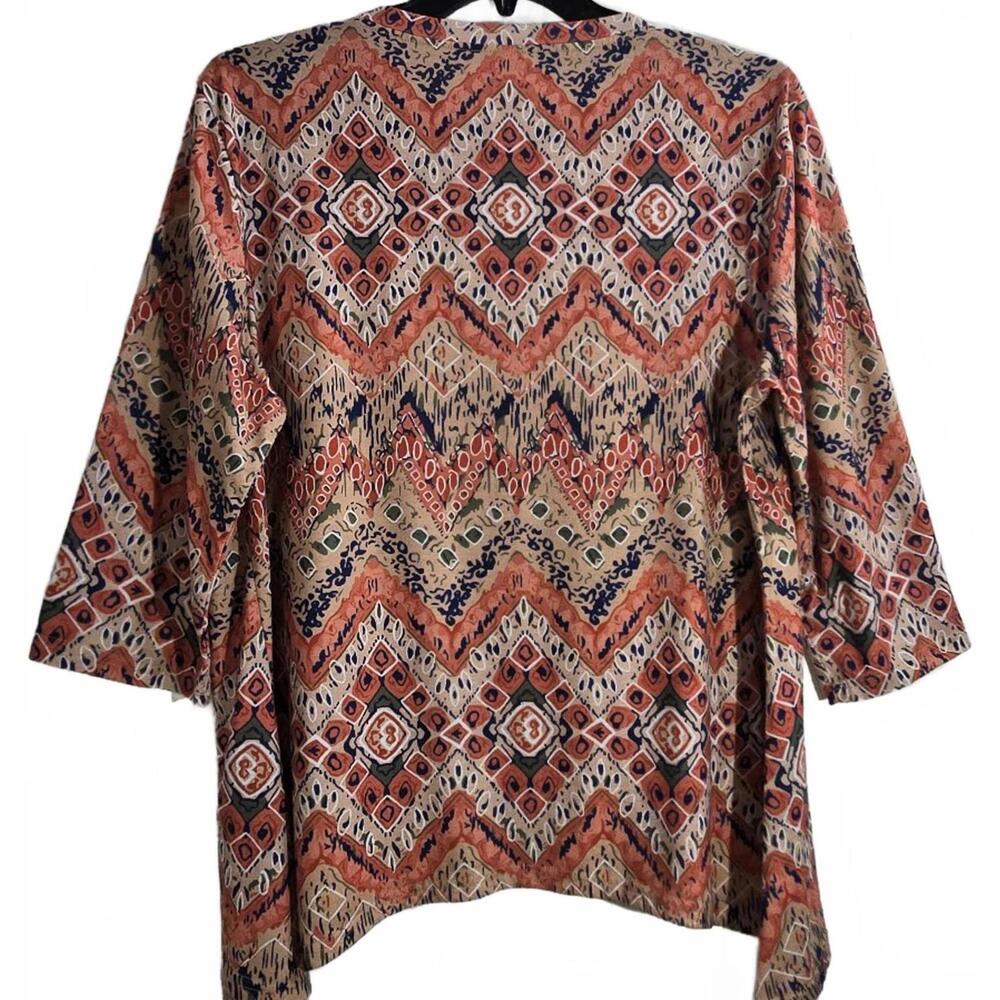 Lomon Women's Long Sleeve Geometric Pattern Top Size 2XL - Picture 2 of 6
